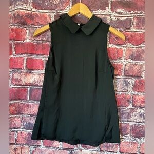 Halogen Black Sleeveless Peter Pan Collar Blouse